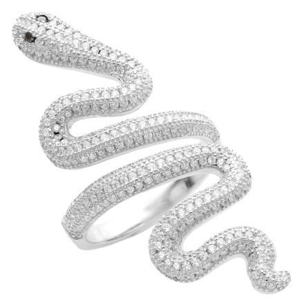 eC[EXEBtg Silver Snake Ring